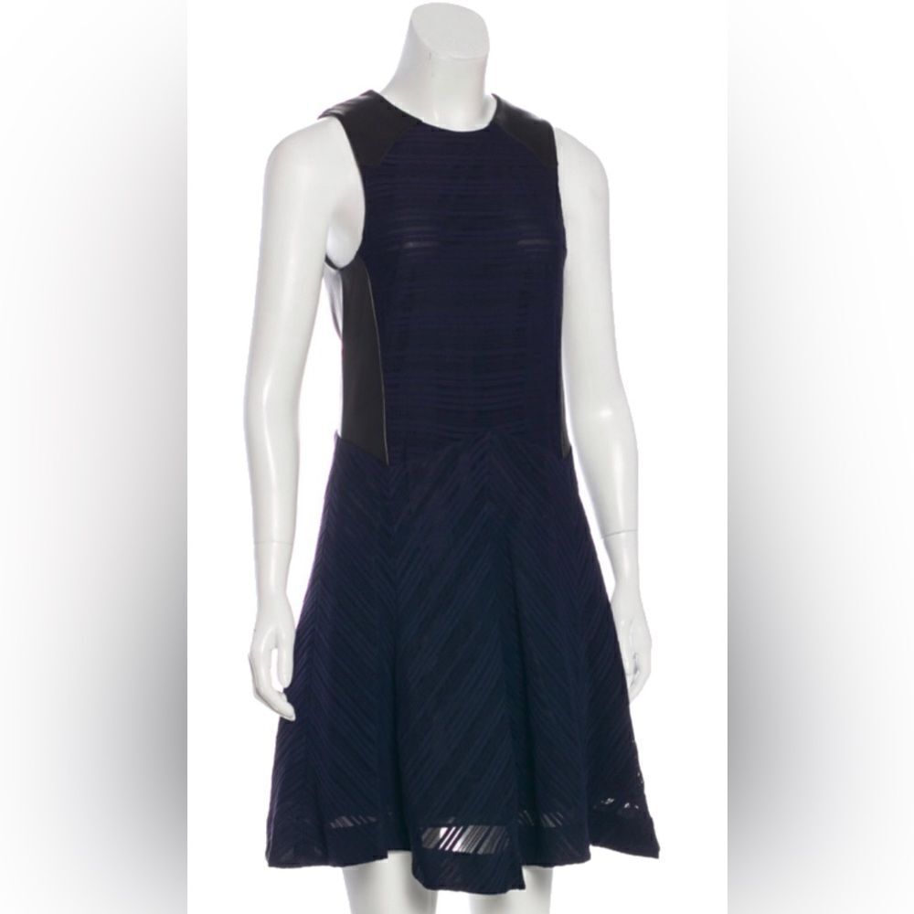 Rag and Bone A-Line Dress / Skater Skirt Dress with Leather Accents